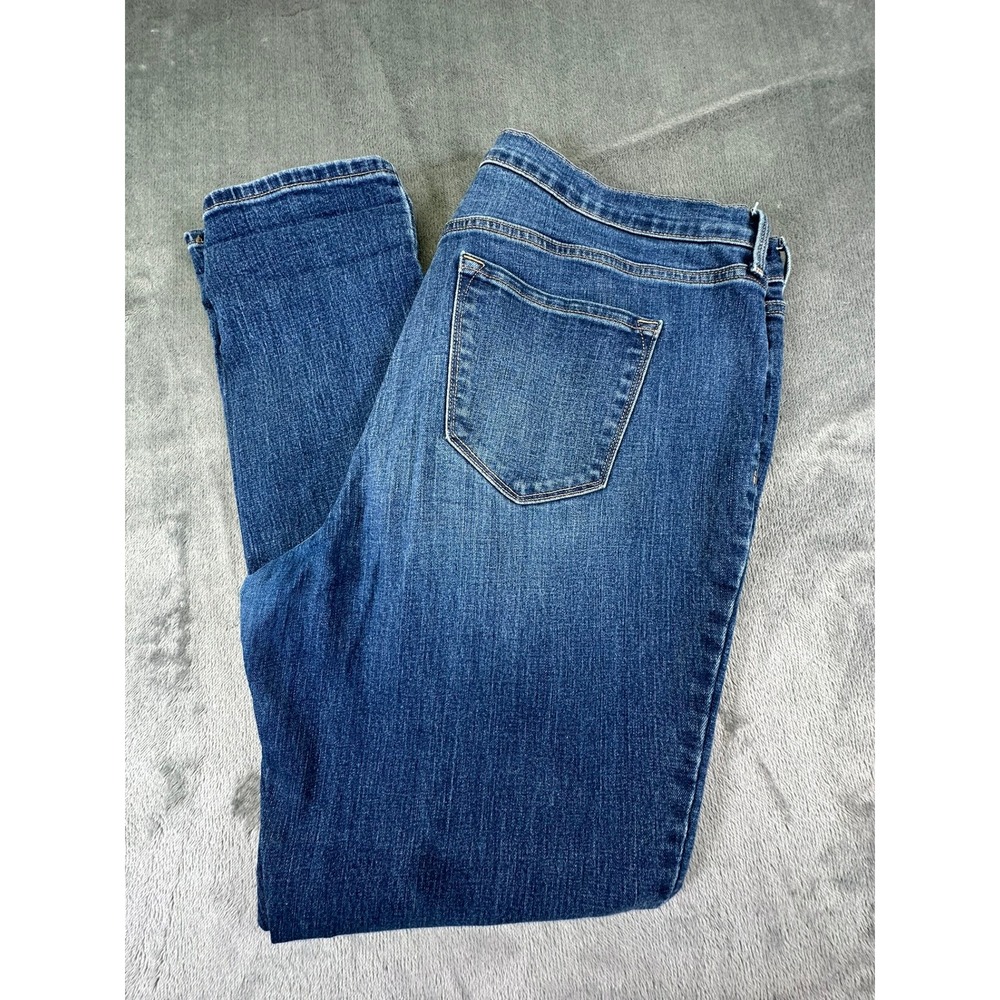 Old Navy Curvy Profile Skinny Jeans Womens 16 Tall Mid Rise Dark Wash Blue Denim